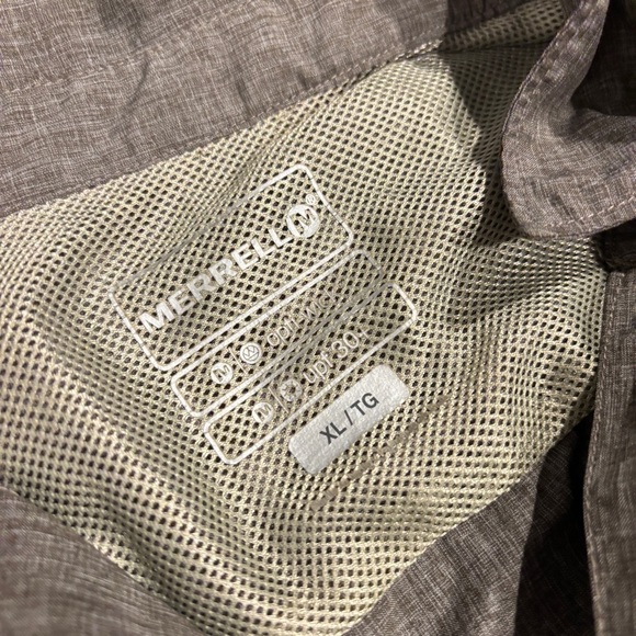 Men's Merrell Opti Wick UPF 30 Button Front Long Sleeve Shirt Gray XL - Picture 3 of 9
